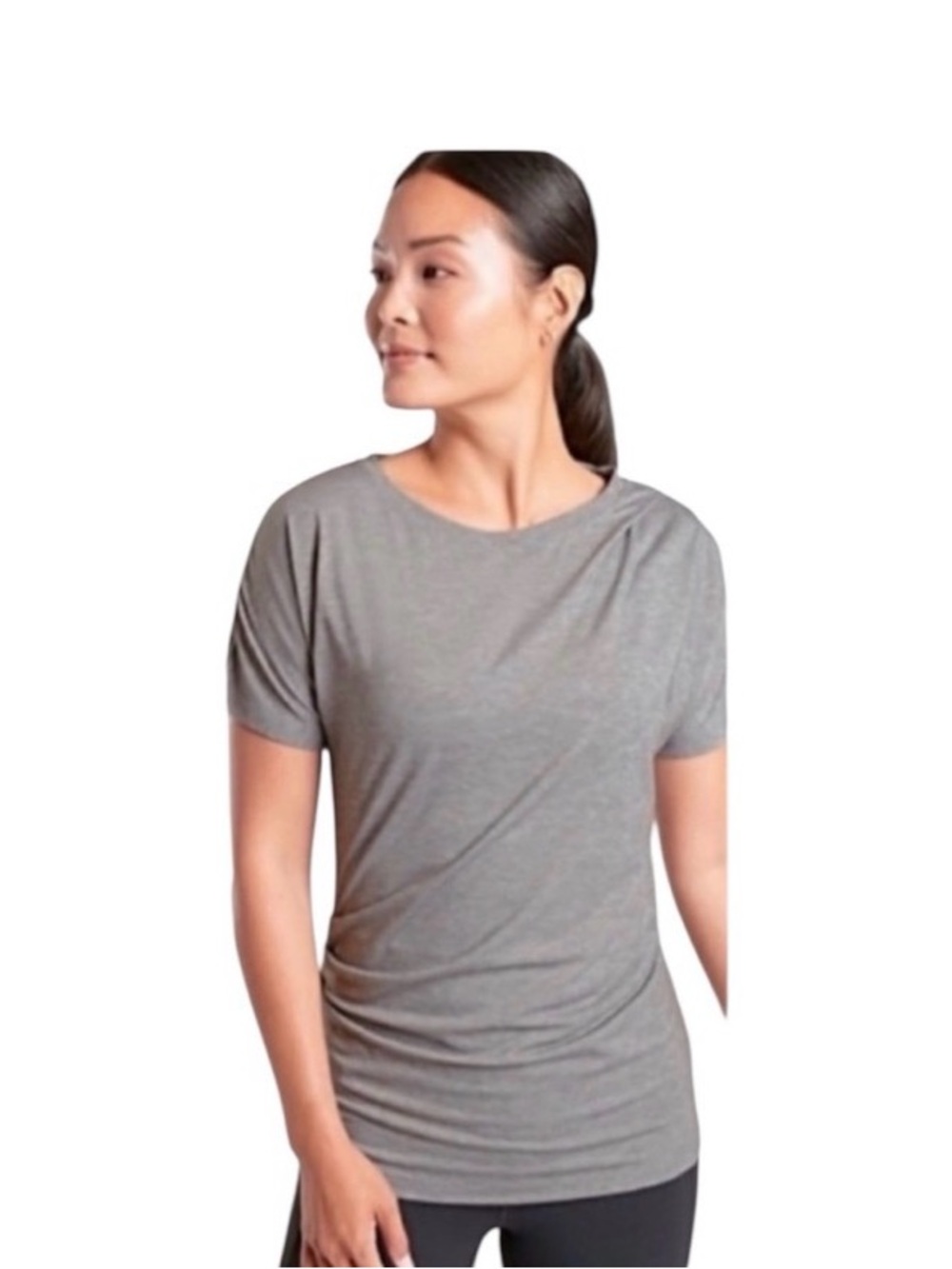 Athleta Gray Essence Pleated Top